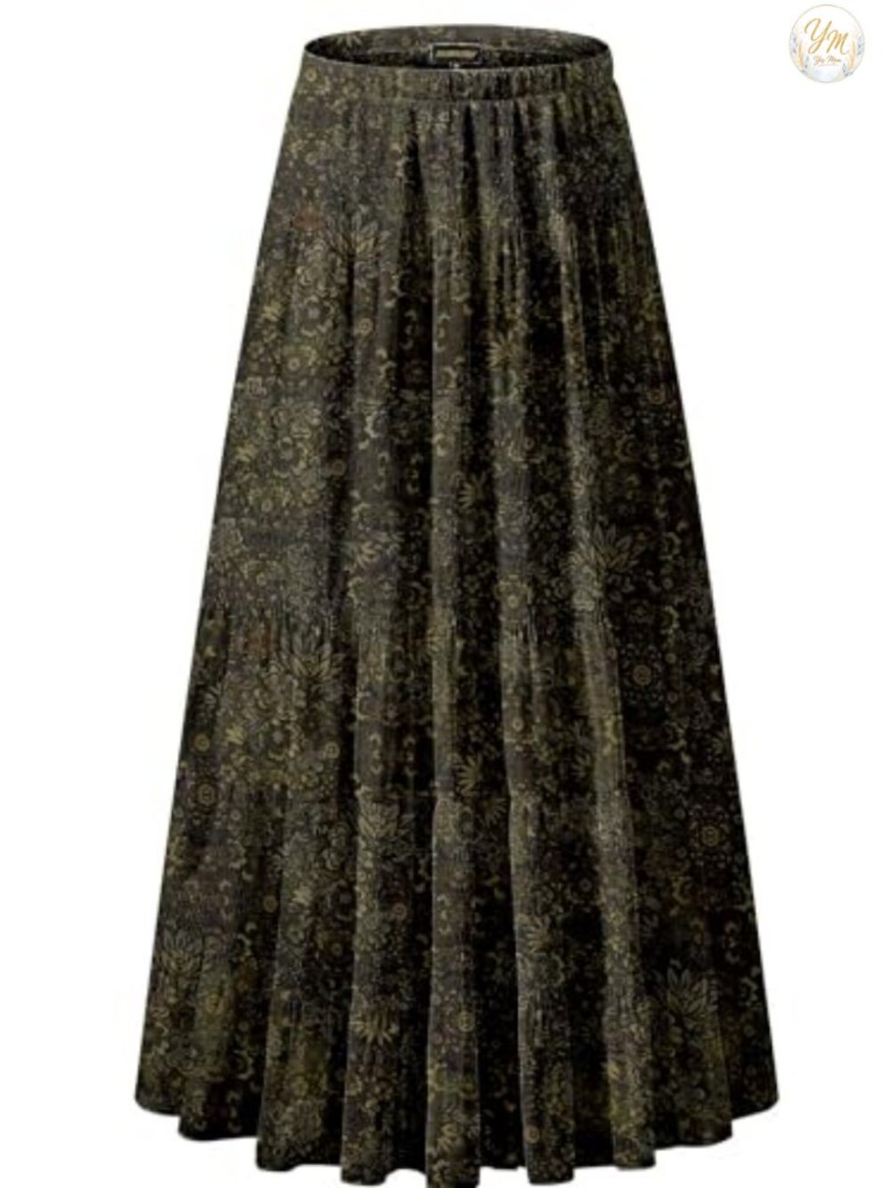 Chiffon Elastic High Waist Pleated A-Line Maxi Skirt